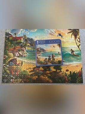 Disney Lilo & Stitch 1000pc Puzzle Thomas Kinkade Ceaco Complete Tin